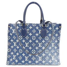 Borsa Louis Vuitton Monogram Jacquard Denim OnTheGo MM Blu navy