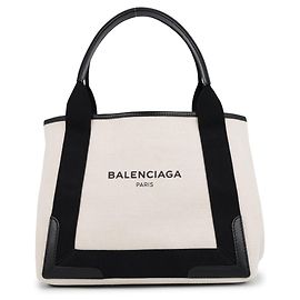 Balenciaga Black Canvas and Leather Tote Bag Black