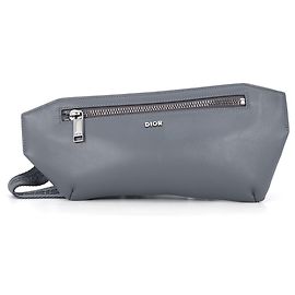 Christian Dior Gray Leather Sling Bag Brown