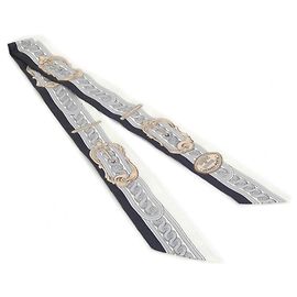 Hermès Hermes BRIDE DE COUR Twilly Schal Schwarz Weiß
