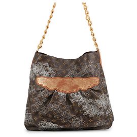 Louis Vuitton Monogram Dentelle Schultertasche mit Kette Beige