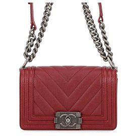 Sac à épaule Chanel Boy Small Rouge Rouge