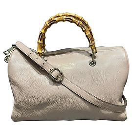 Gucci Bamboo & Leather 2-Way Boston Bag Pink