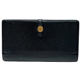 Cartera Larga Chanel - Coco Button Leather Negro