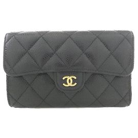 Chanel Timeless Classic Line AP0232 Geldbörse Schwarz Bordeaux