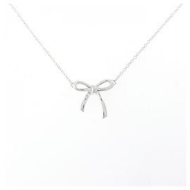 Autre Marque Tiffany Bow Necklace Silver Other