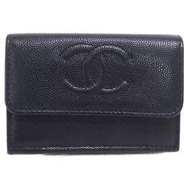 Chanel AP4655 Tri-Fold Geldbörse Schwarz