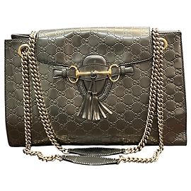 Sac à épaule Gucci Horsebit Emily Marron Argenté