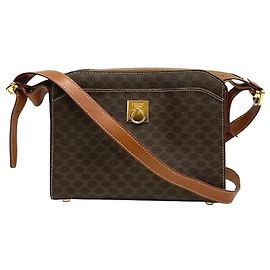 Céline Bolso de hombro Celine Macadam de piel Castaño