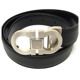 Salvatore Ferragamo Gancini Ledergürtel Schwarz