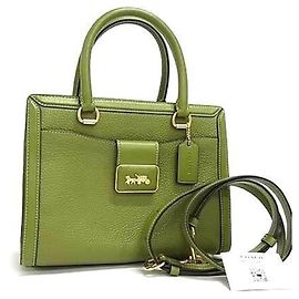 Bolso COACH Grace Carryall CC141 de cuero verde Verde