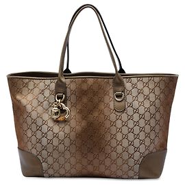 Tote Gucci Brown GG Lurex Heart Bit Marrone Bronzo
