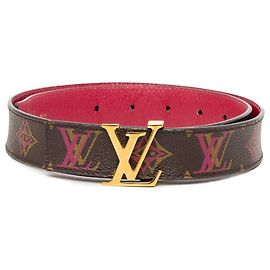 Louis Vuitton Brown Monogram Rainbow LV Initiales Reversible Belt Brown
