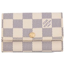 Louis Vuitton White Damier Azur 6 Key Holder White
