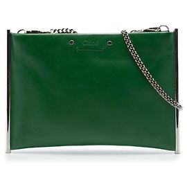 Clutch Mini Roy de piel verde Chloé Verde