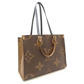 Louis Vuitton Monogram Giant Reverse OnTheGo MM Tote Bag Brown Monogram