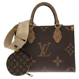 Louis Vuitton Monogram Giant OnTheGo PM Handbag Brown