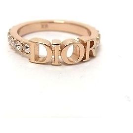 Anillo Revolution Christian Dior en metal oro rosa y strass Rosa