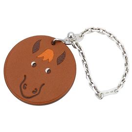 Hermès Hermes Leather Handbag Charm Brown