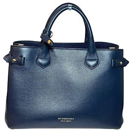 Borsa a mano Burberry Banner Medium Blu navy