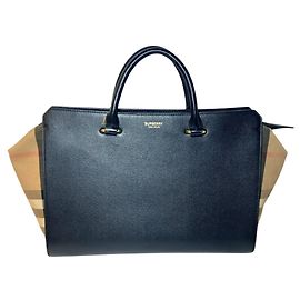 Borsa a mano Burberry Banwell Medium Blu navy