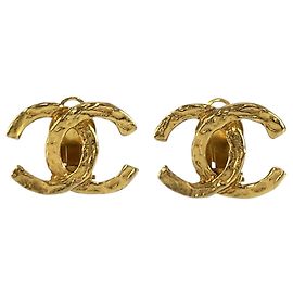 Pendientes Chanel Vintage Coco Mark chapados en oro Dorado