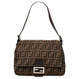 Bolso Fendi Zucca One-Shoulder Castaño