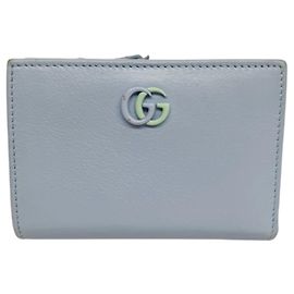 Gucci GG Marmont Leder Geldbörse Bi-fold Blau Blau