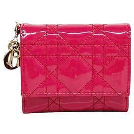 Christian Dior Lady Tri-fold Wallet Pink