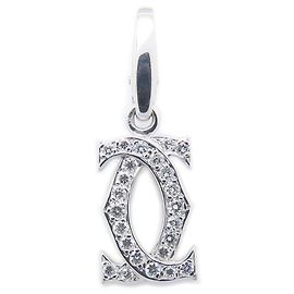 Pendentif Cartier 2C Diamant en Or Blanc 18K Autre