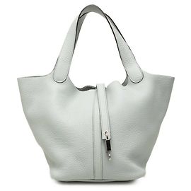 Hermès Bolsa Hermes Picotin Lock Marrom Azul claro