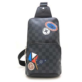 Borsa a tracolla Louis Vuitton Damier Graphite Avenue Marrone Nero