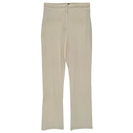 Pantaloni a gamba dritta Max Mara Leisure in cotone bianco Bianco