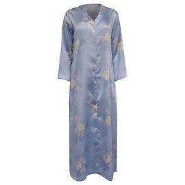 Robe Caftan Florale Oscar de la Renta en Polyester Bleu Clair Bleu Bleu clair