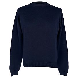 Jersey de punto de cuello redondo Prada en lana azul marino Azul Azul marino