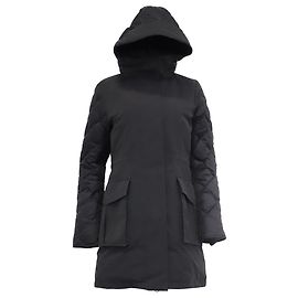 Canada Gooses Hooded Puffer Trench Coat in Black Polyester Black