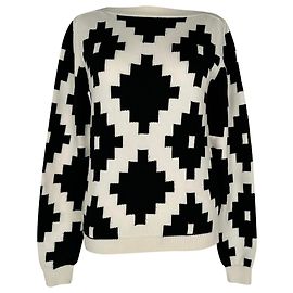 Camisola de malha com intarsia geométrica Max Mara Eulalia em algodão multicolor Multicor