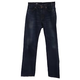 Céline Jeans a gamba dritta Celine in cotone blu navy Blu navy