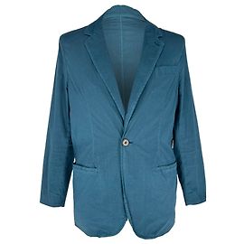 Lanvin Single-Breasted Blazer with Pockets in Blue Cotton Blue