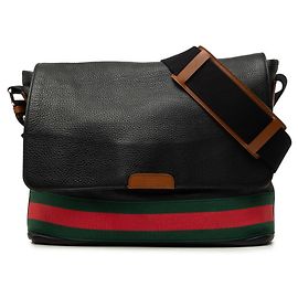 Borsa a tracolla Gucci Sherry Line Nero Rosso Verde