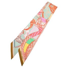 Hermès Hermes Twilly Cavalry Armor Schal Pink Mehrfarben
