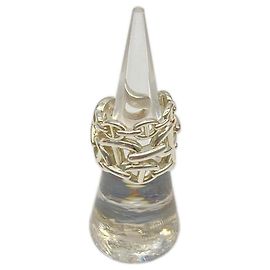 Hermès Hermes Chaine d'Ancre Silver Band Ring Silvery