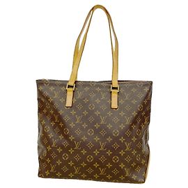 Louis Vuitton Monogram Cabas Mezzo Tote Bag Brown