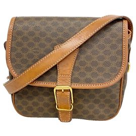 Céline Celine Macadam Shoulder Bag Brown