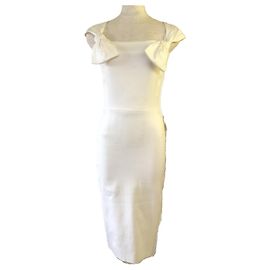 Christian Dior White Textured Bow Sheath Dress Other