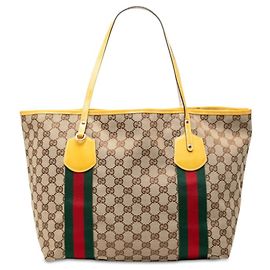 Sac cabas Gucci GG Canvas Sherry Line Jolie Marron Beige