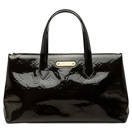 Bolsa Louis Vuitton Monogram Vernis Wilshire PM Outro Azul marinho