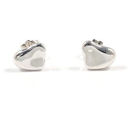 Autre Marque Tiffany & Co. Full Heart Elsa Peretti Stud Earrings Silvery