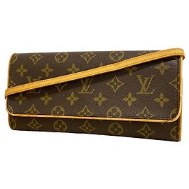 Sac à épaule Louis Vuitton Monogram Pochette Twin GM Marron