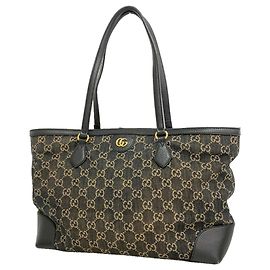 Gucci GG Marmont Denim Tote Bag Navy blue